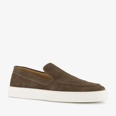 Mocassins en daim pour hommes Van Beers marron - Taille 46 - Cuir véritable - Semelle amovible