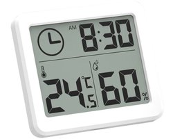 Digitale thermometer en hygrometer voor baby's, kantoor, wit, smart home, elektronische digitale thermometer en hygrometer