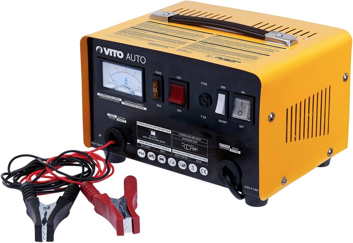 Veelzijdige Acculader 12V/24V - 12A Automatisch Batterij Oplader voor Auto, Boot en Motor