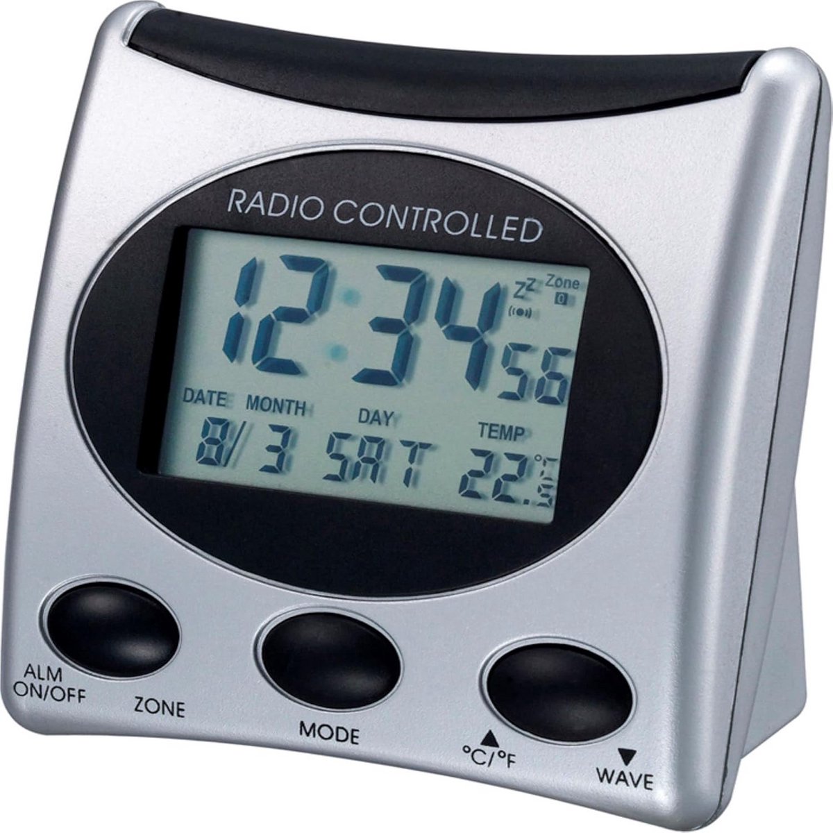 Digitale Radiowekker met Temperatuurweergave - Zwart/Zilver