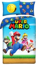 Super Mario Dekbedovertrek Team - 140 x 200 + 70 x 90 cm - Polyester