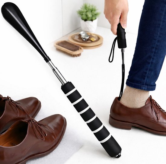 Chausse-pied En Bois Massif XXL 70 Cm - Marron Foncé - Fait Main En Allemagne - Cleanprince