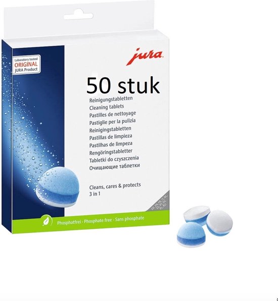 JURA 3-Fasen Reinigingstabletten - 50 stuks - Koffiemachinereiniger