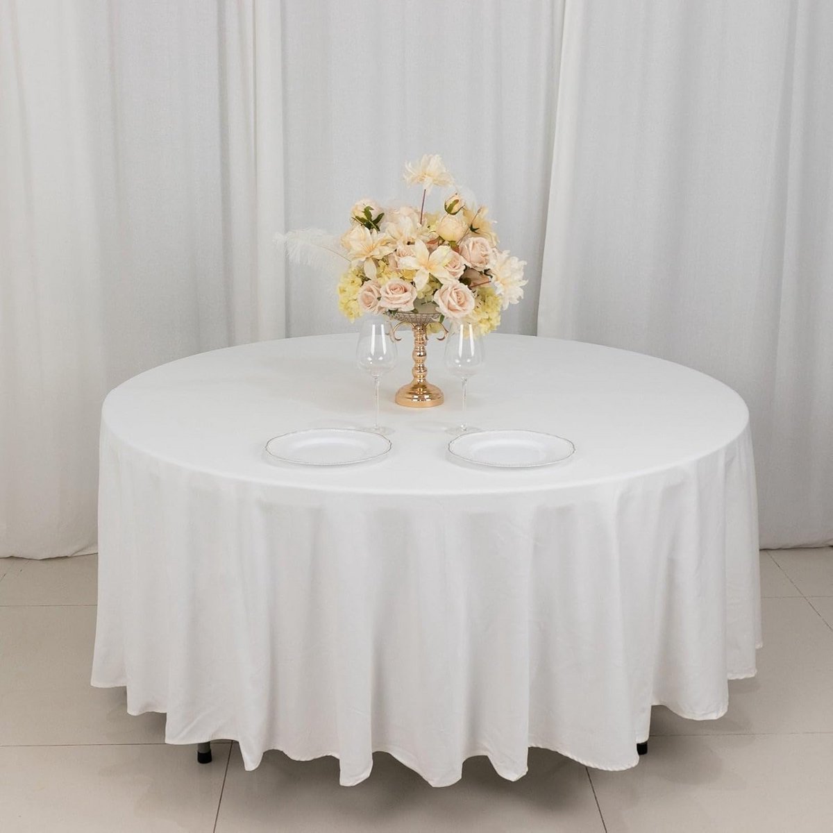 Ronde Katoenen Tafelkleden Wit - Ideaal voor Bruiloften en Feestjes
