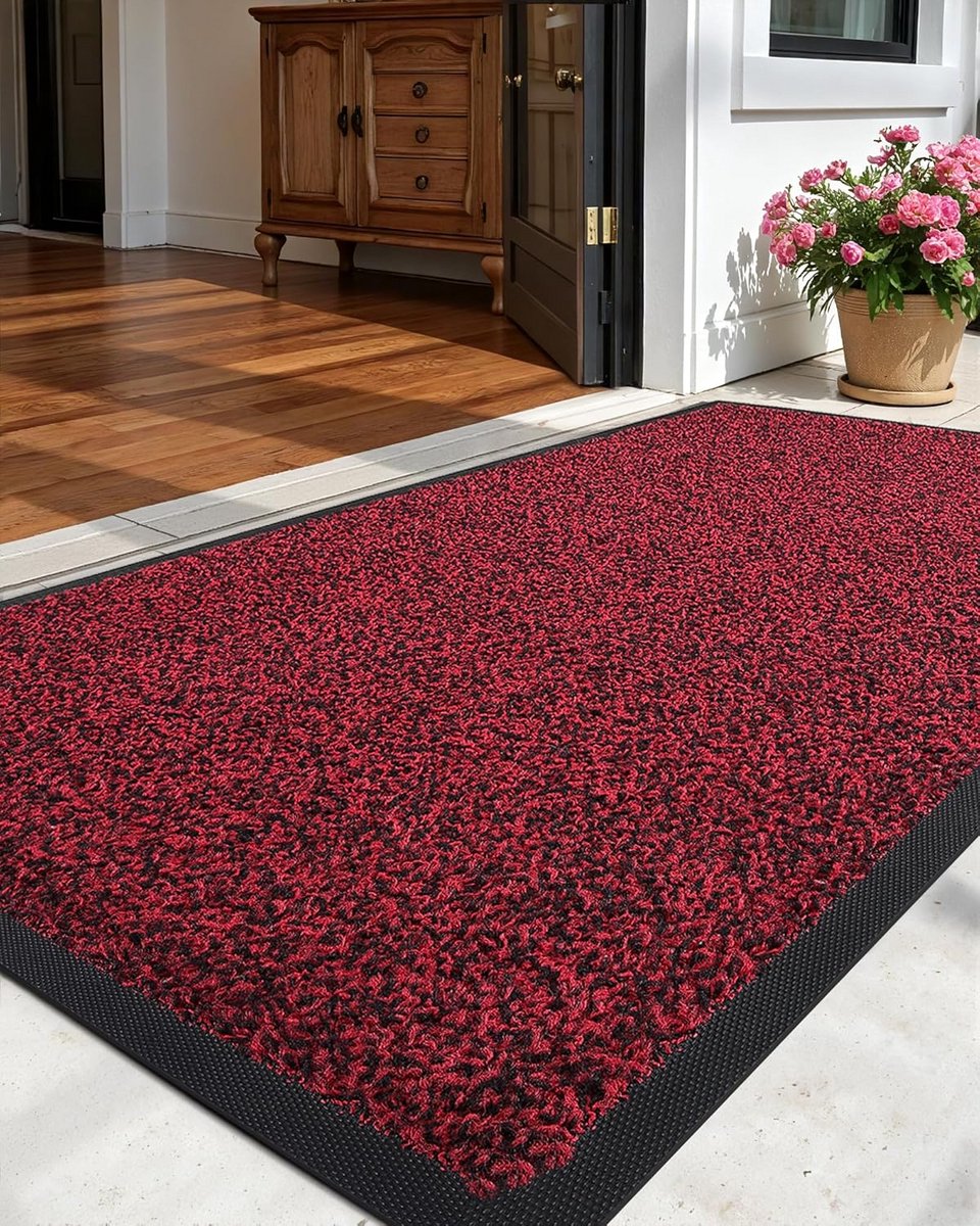 Weerbestendige Deurmat Buiten - Vuilopvangmat Rood 60x90 cm - Voor Voordeur