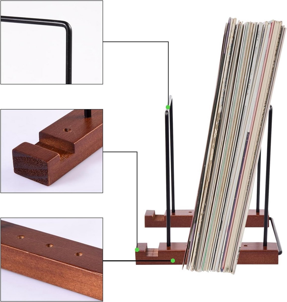 Stijlvolle Houten Houder voor Vinylplaten, LP's, Fotoboeken en Tijdschriften — cadeau in Wonen & Interieur - foto 6