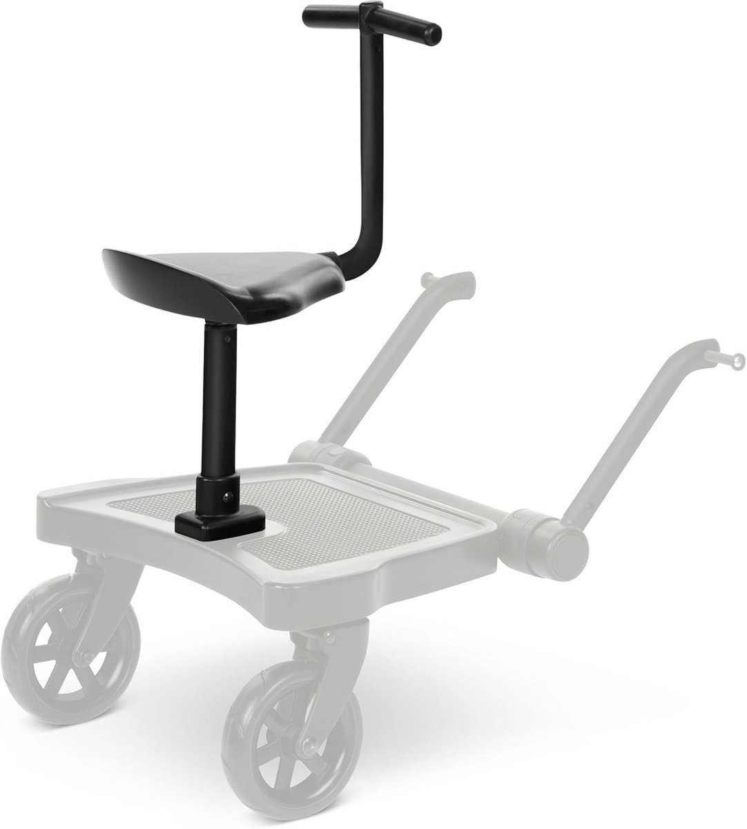 Zitje voor Plank - Extra zitje - Comfortabel reizen - Snelle montage - Tot 20 kg - Zwart