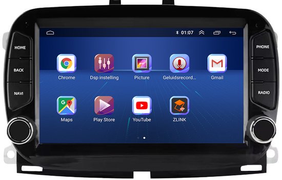 Carplay autoradio voor Fiat 500 | 2016 t/m 2019 | Android 13 | Draadloos Apple Carplay & Android auto | 2GB + 32GB | 8-Core processor | Davilon | 2025 model | 2016 2017 2018 2019 | Bluetooth & Wifi