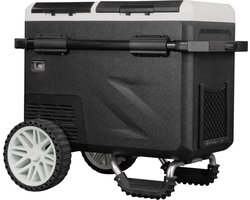 Steamy-E Single Zone Roller Elektrische Compressor Koelbox Op Wielen - Single Zone - 36 liter - Inclusief ijsblokjesmaker! -12V en 230V - voor auto en camping - Zwart