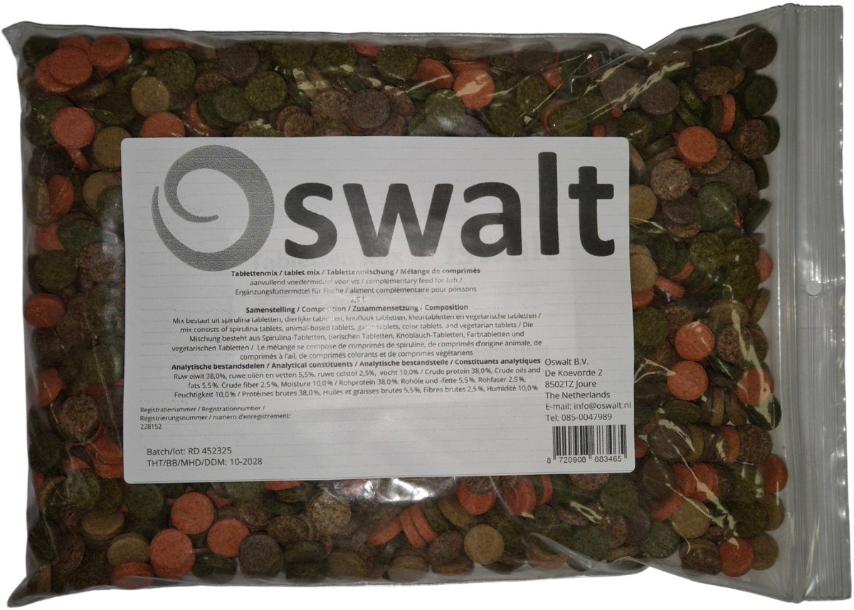 Oswalt - Tabletten Mix - 2,5 Liter - Visvoer