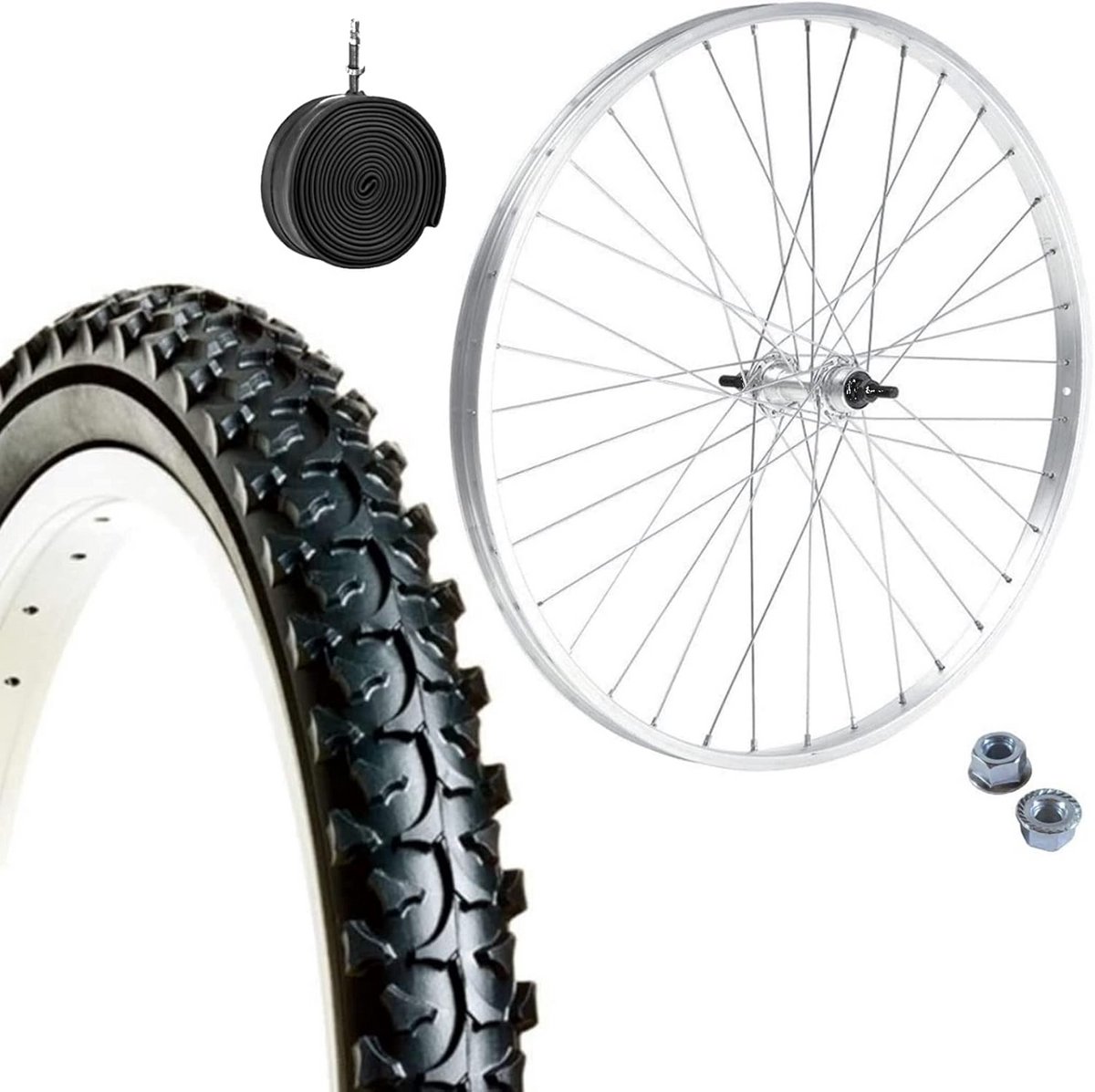 Voorwiel Fiets 20 Inch - Aluminium Velg met MTB Band 20x1.95 en Binnenband
