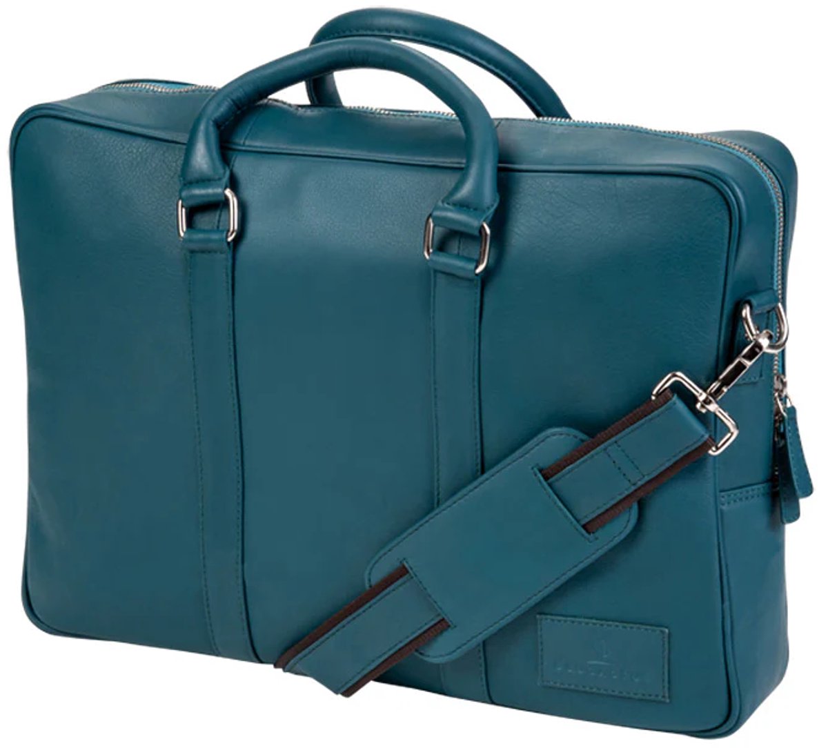 BLUCACTUS OB1002GR Leather Office Bag Green
