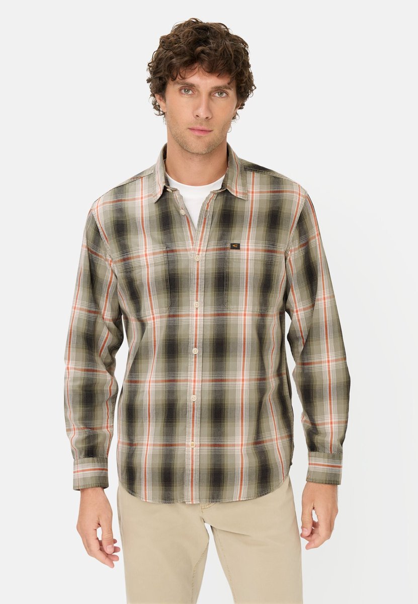 camel active Overhemd met borstzak - Maat menswear-XXL - Oranje