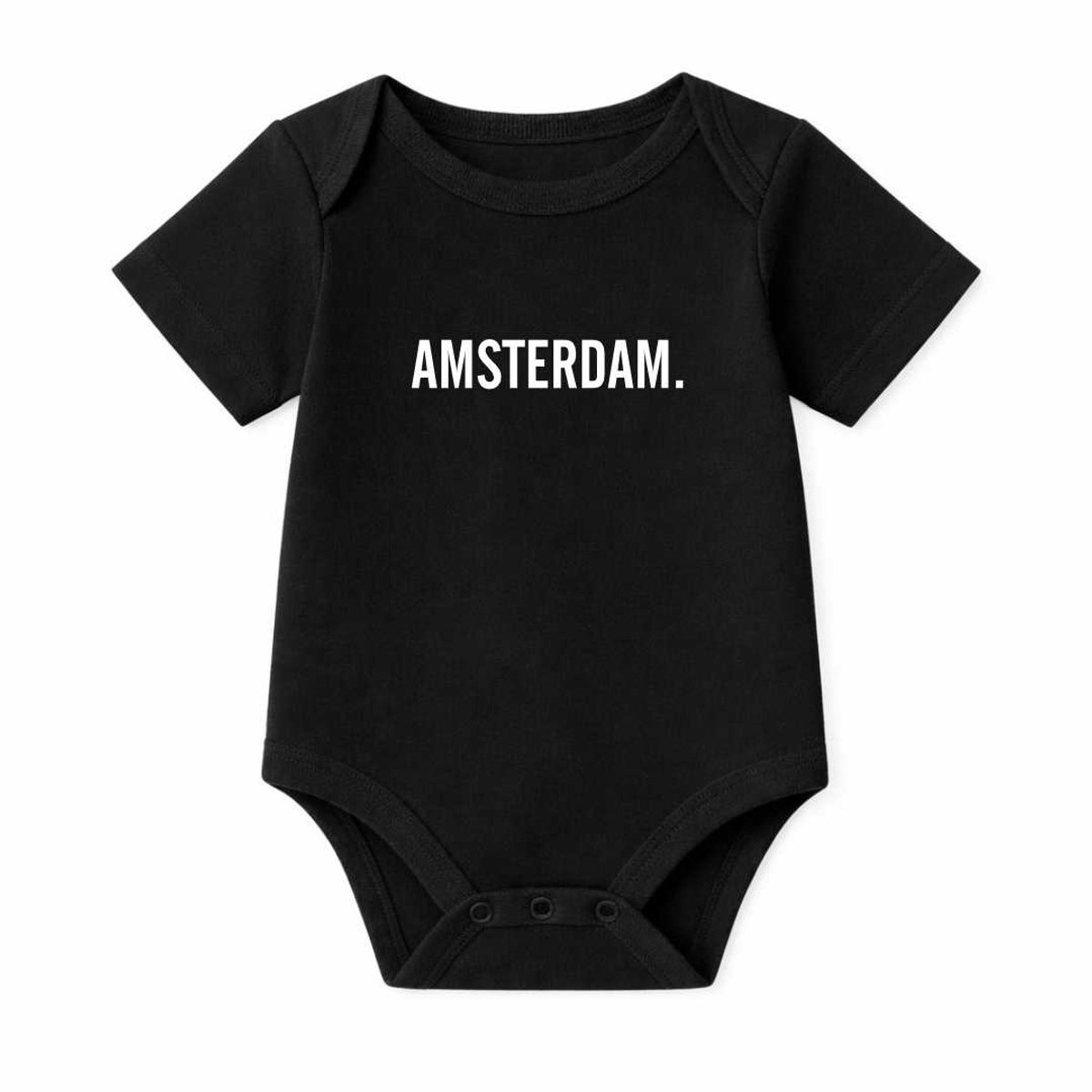 Romper Amsterdam - zwart - korte mouw