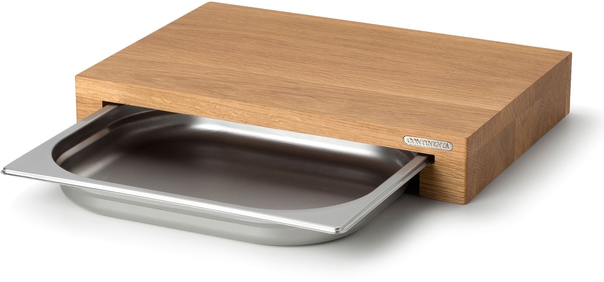 Continenta Snijplank met Inox Lade - Eikenhout - 39 x 27 x 6cm
