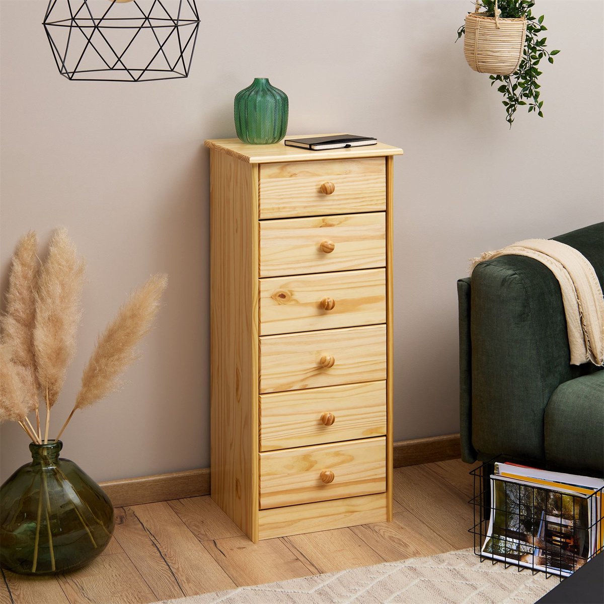 Commode RONDO 6 laden naturel Hoofdbeeld