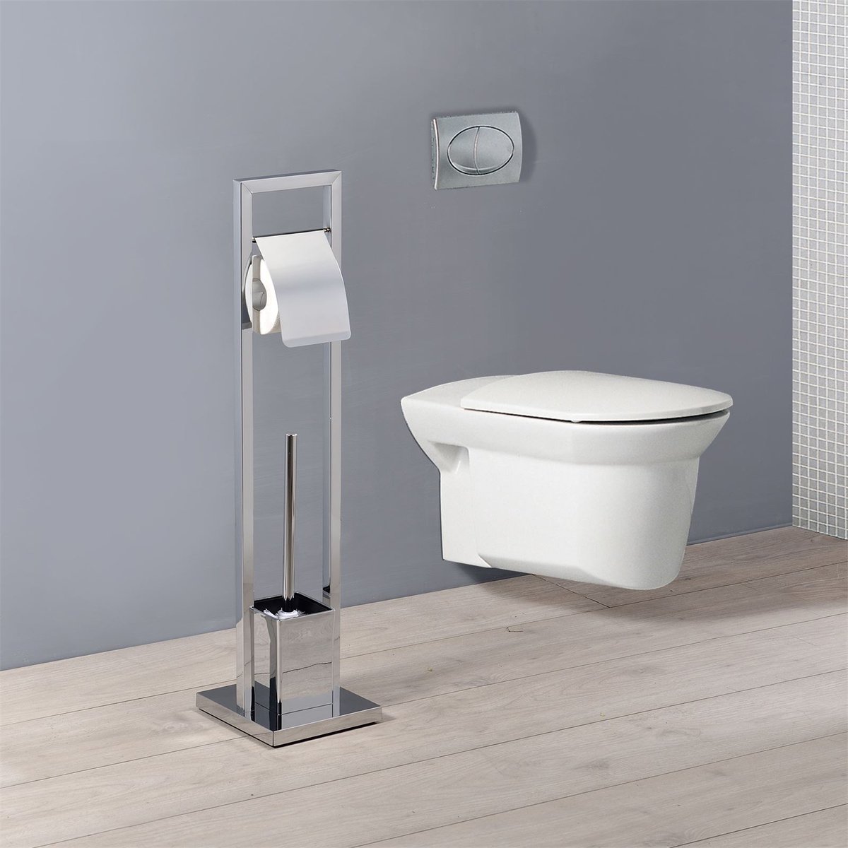 WC-set TOMA met papierrolhouder en wc-borstel