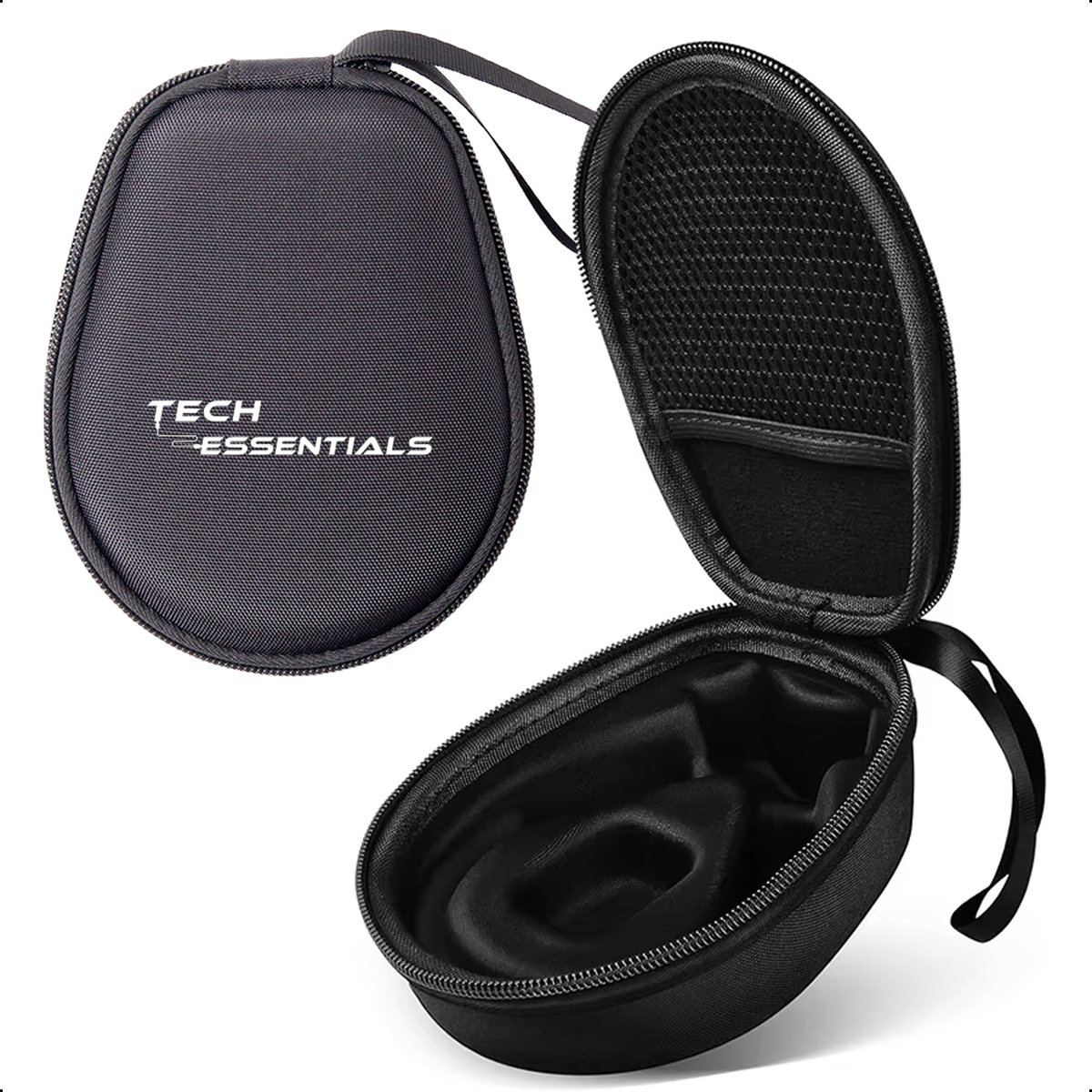 Tech Essentials Koptelefoon Hoes - Case - Bone conduction Headphone Hardcase - Beschermhoes - Oordopjes - Zwart