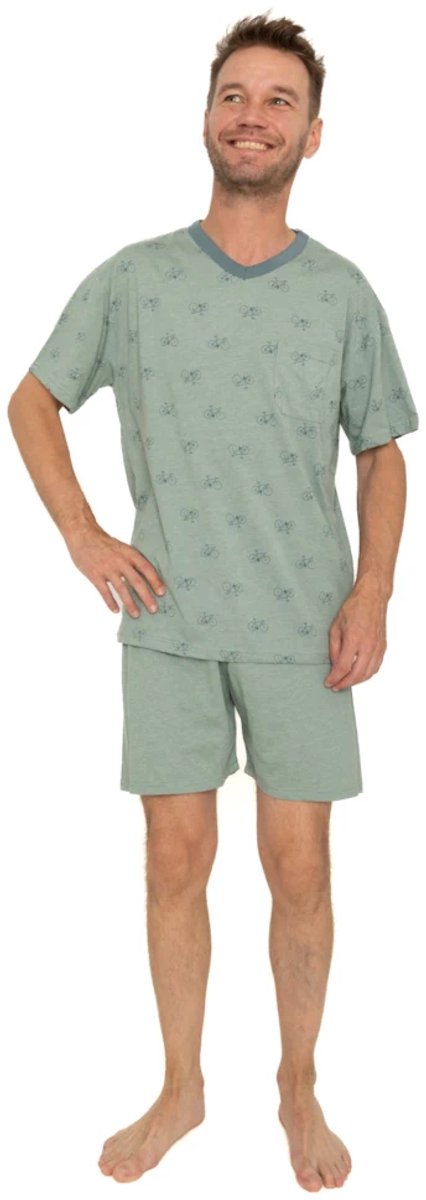 Outfitter heren shortama - maat L - Fiets - groen mêlee