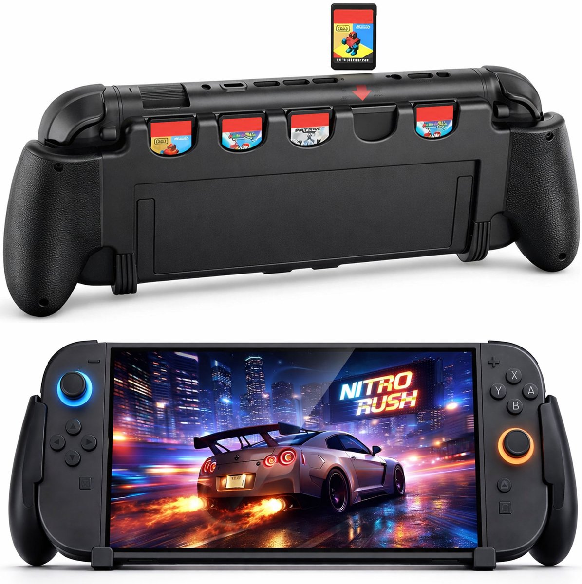 ChiGuard Grip Controller voor Nintendo Switch 2 – Ergonomische Gamehouder – Gamecard Houder - Zwart