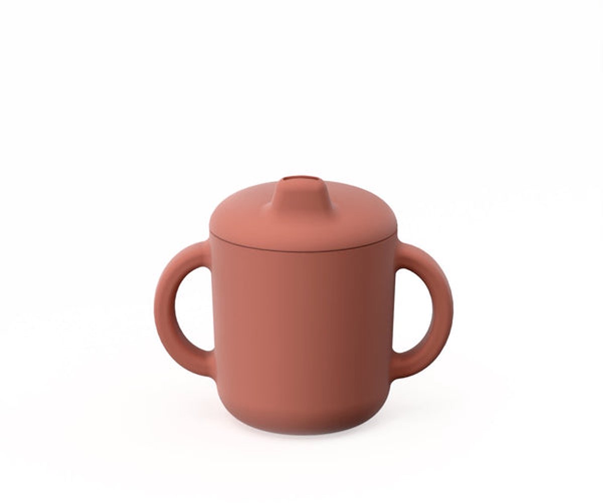EKOBO Baby Tuitbeker met Handvatten – Siliconen – BPA Vrij – Bambino – Terracotta