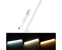 12 Inch LED Light Bar – USB, 3 Kleuren, Magnetisch, Dimbaar – Mat Deksel voor Bureau, Kast, 3D Printer & Wastafel