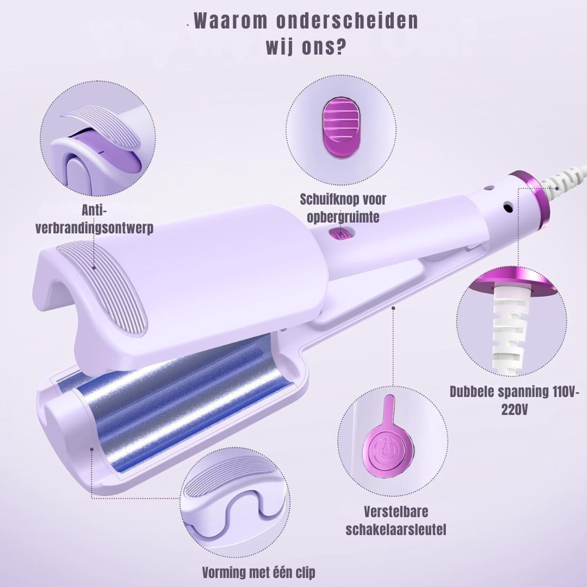 REN Wafeltang Lila met Anti-brandwonden Ontwerp - afbeelding 2