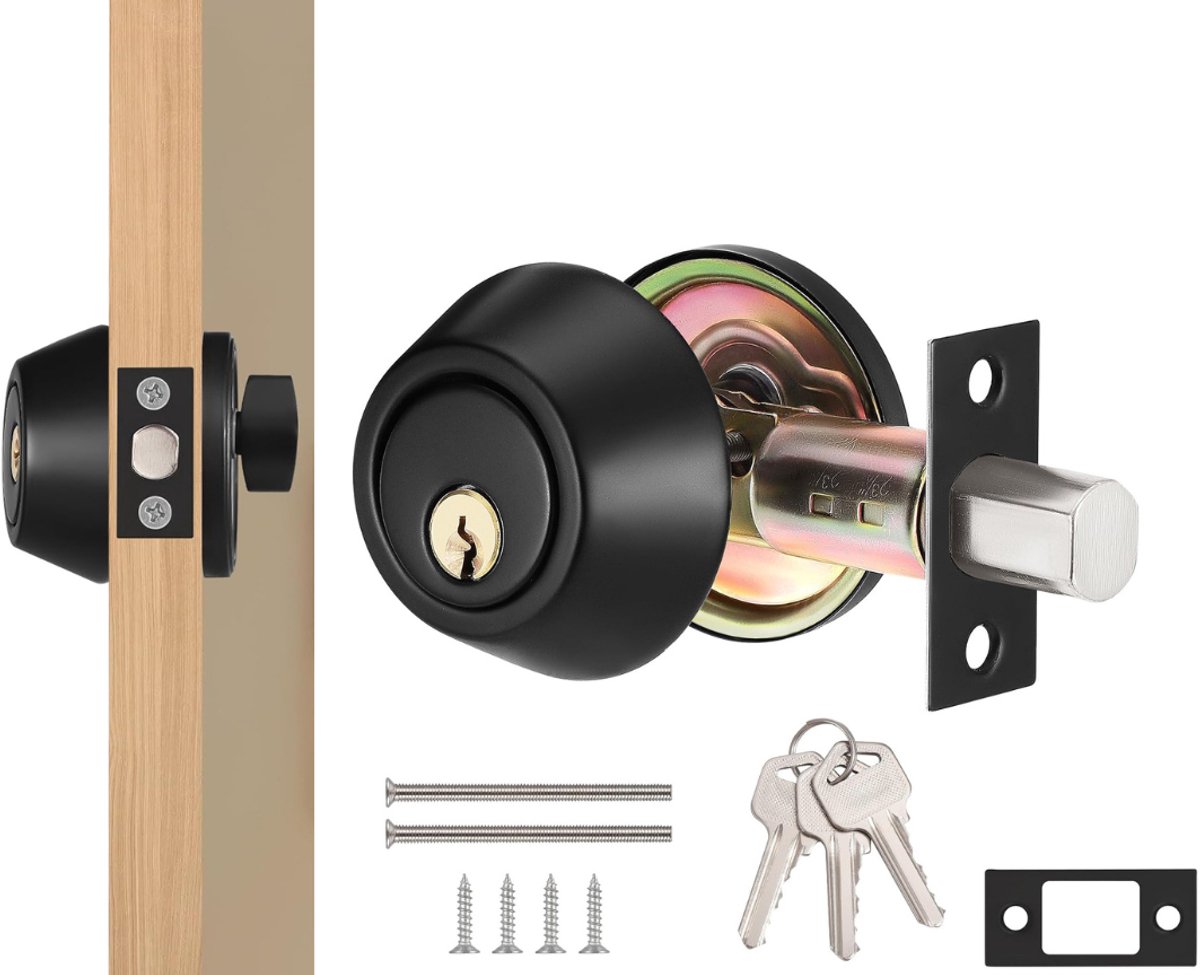 NBAP® Deurslot Buitendeur - Cilinder Binnendeur - Deurklink Vergrendeling-Zwart