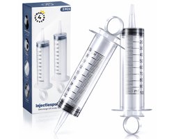 Twenty4seven® Injectiespuit 2 Stuks 100ML - Doseerspuit met Extra Lange Tuit - Grote Spuit zonder Naald - Voor Huisdieren, Navullen & Doseren