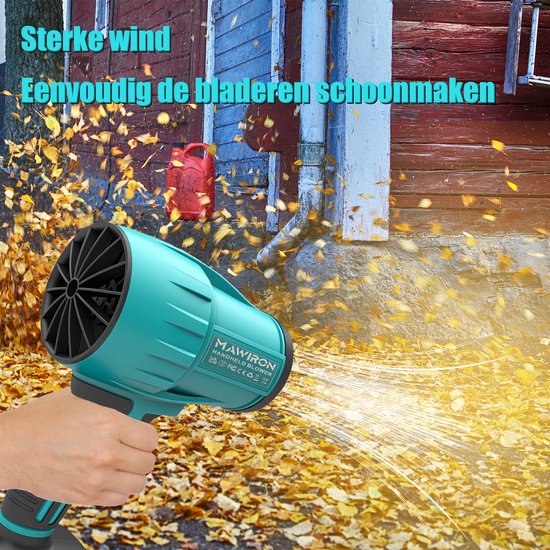 Kleine draadloze bladblazer, krachtige blazer met 38.000 toeren per minuut, handzame elektrische bladblazer voor het schoonmaken van huis, het wegblazen van bladeren, auto en tuin. Batterij niet inbegrepen. — afbeelding 4