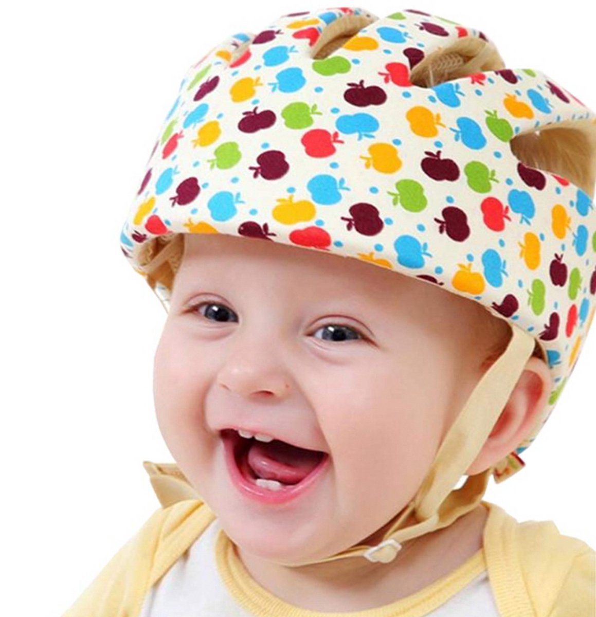 NAXSIR Baby Crawling Helmet - Ademend katoen, verstelbaar - Beschermt peuters en kruipende baby's tegen vallen