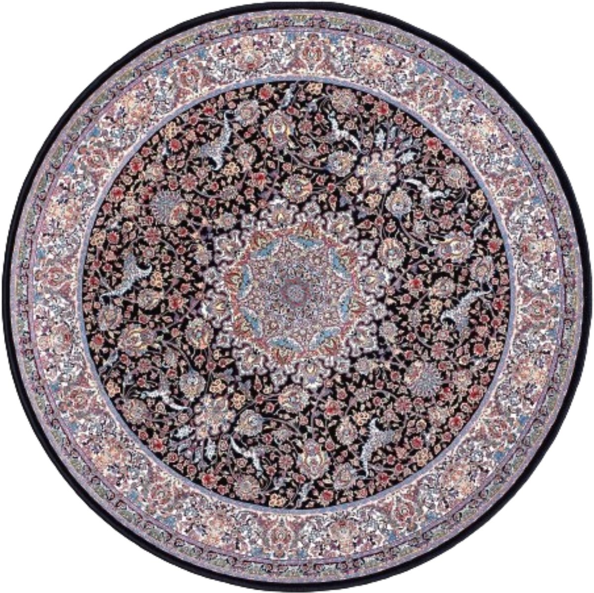 SusaStyle Perzisch Vloerkleed – Mashhad Darkblue – Tapijt 250 cm - Rond