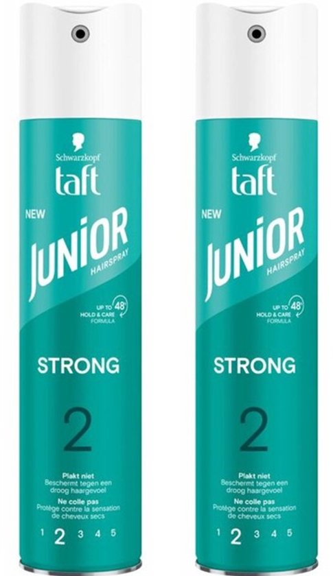 Schwarzkopf taft Junior haarlak Strong, 2 x 250 ml voordeelverpakking.