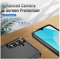 Coque de téléphone noire avec bords de caméra de 0.8mm et bords d'écran de 1.3mm pour une protection complète.
