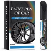 Stylo de réparation de rayures pour Jantes TLVX, Zwart , noir satiné, pour jantes en alliage, pour moyeux de roue, pour voiture, moto, vélo, scooter, fatbike, anti-rayures, noir mat, étanche