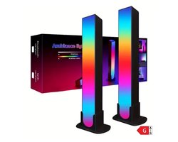 RGB Gaming Light Bars – 2-Delige Set – Muziek & Rhythm Sync – 16 Miljoen Kleuren – Afstandsbediening – USB LED Verlichting voor Gaming & Desk Setup