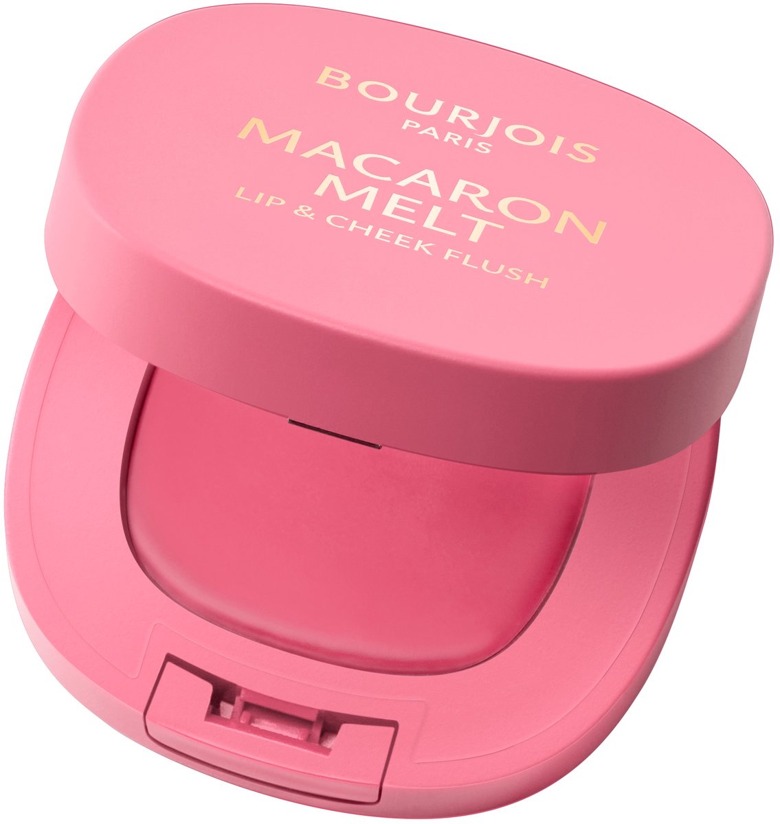 Bourjois Macaron Melt Lip & Cheek Flush, 1 Macarose, blush, veerkrachtige crèmetextuur die tot poeder transformeert, fluweelzachte, lichtgewicht formule, rijke kleur, vervagende finish, spiegeltje inbegrepen, 8 g