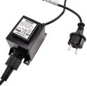Zwarte Intex AC adapter met stekkertje en ingangsconnector.