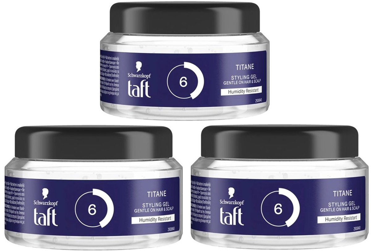 Taft - Titane Styling Gel - Haargel - 3 x 250 ml Voordeelverpakking