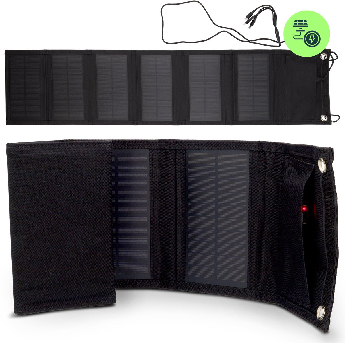 Valeron Goods® 60W Draagbaar Opvouwbaar Zonnepaneel – USB & DC Output – Outdoor Solar Charger voor Smartphone, Tablet & Powerbank – Lichtgewicht & Compact – foto 5