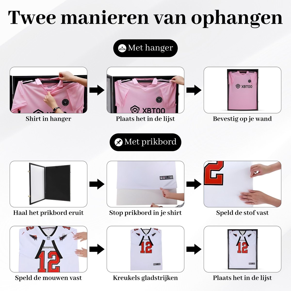 Bayt Wissellijst- Fotolijst - Inlijsten Voetbalshirt - Diepe lijst - 60x80cm - 3D Box Frame - Zwart — cadeau in Wonen & Interieur - foto 5