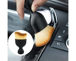 Autoreinigingsborstel - Reinigingsborstel - Auto-interieur stofborstel - Zachte borstels voor het reinigen van Auto-interieurs - Zachte stofverwijderingsborstel – Zwart - LOUZIR