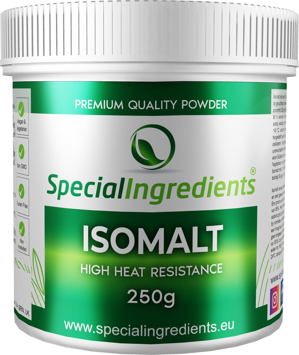 Isomalt - 10 kg - Suikervervanger - Suikervrij - Decoratieve suikerwerken - Eetbaar glas - Moderne Gastronomie - Moleculair Koken - Hersluitbare Fles - Recycled Plastic