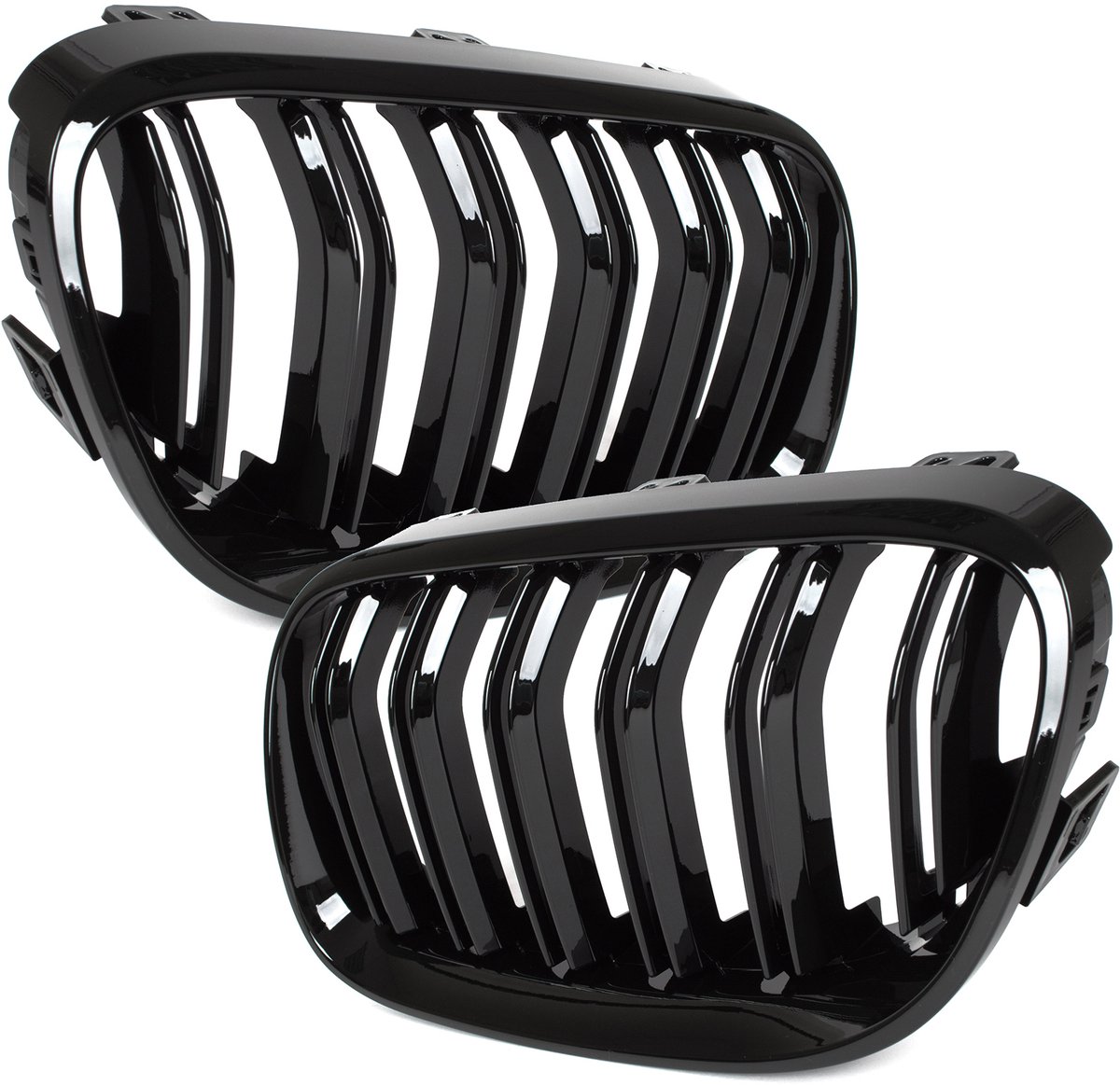 Modecar - Grille - Dubbele Stangen - Zwart Glanzend