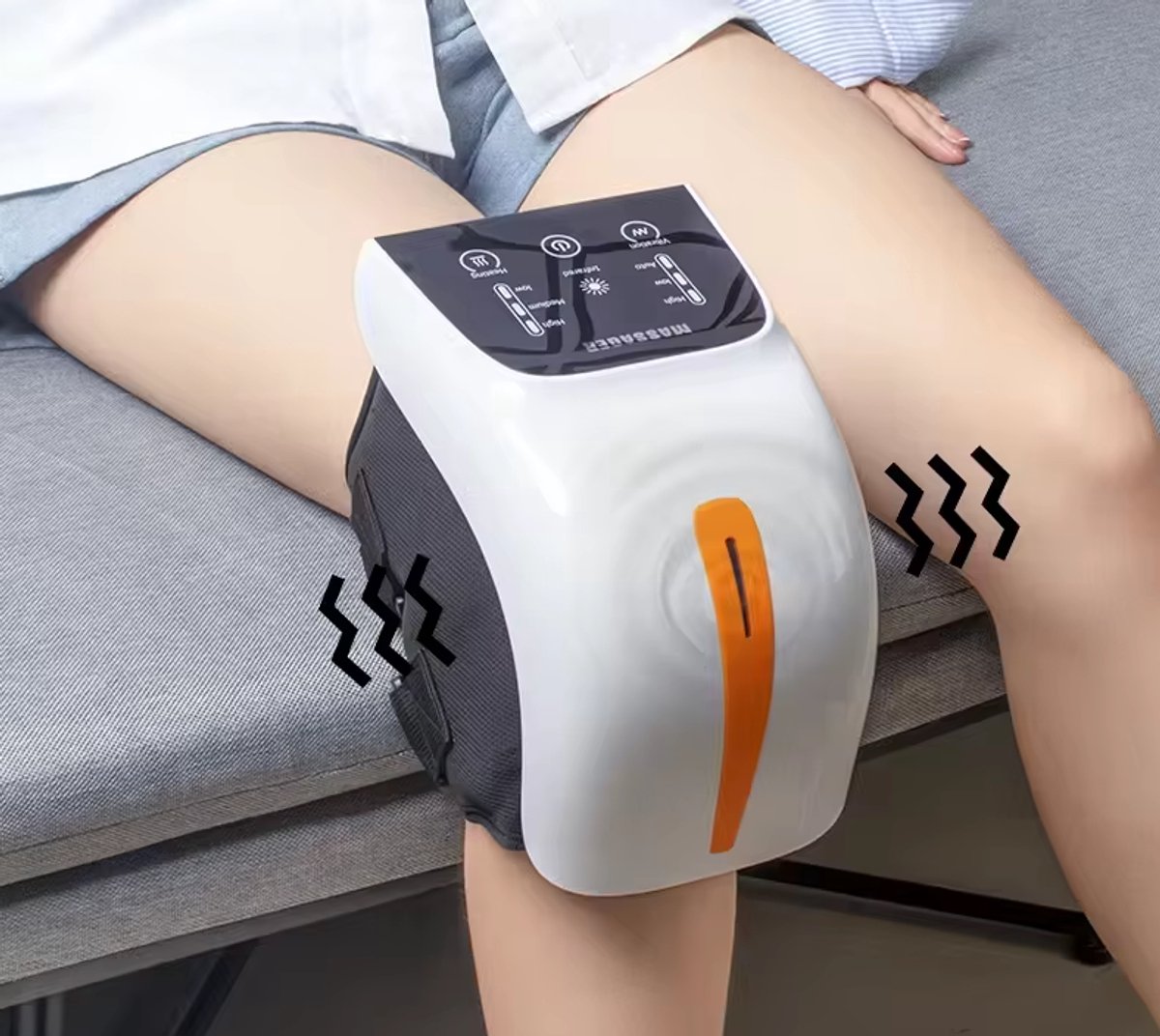 Massage Apparaat voor Knie - infrarood en warmtefunctie - Trilmassage - Pijnverlichting - Ontspanning - Draadloos - Kniepijn