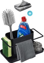 Spoelbakorganizer, Zwart, van Roestvrij Staal