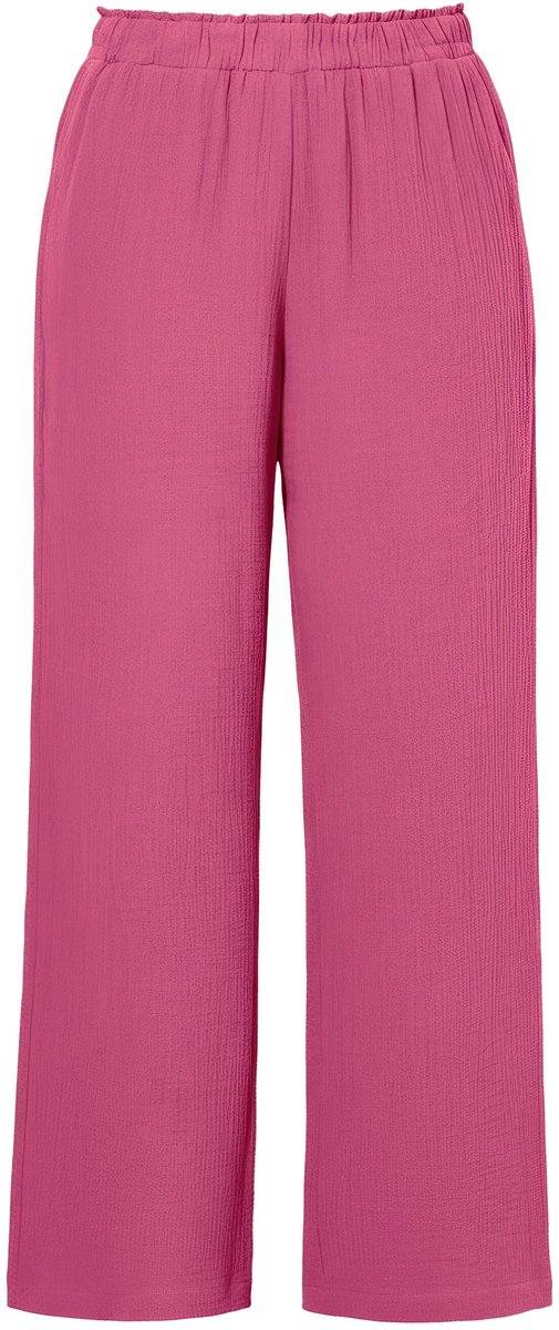 Studio Untold - Dames - Broek wijde pijpen mousseline elastische tailleband - Bes - Maat 52