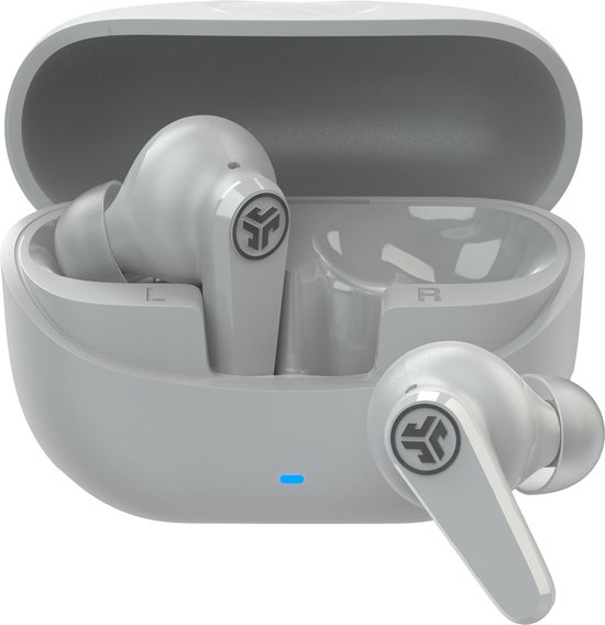 JLab Go Pods ANC Draadloze Oordopjes Met Noise Cancelling - Oortjes Draadloos Bluetooth - 26 uur Batterijduur - Hybrid ANC - Equalizer EQ4 App - Multipoint - Fast Charging Case - Wit