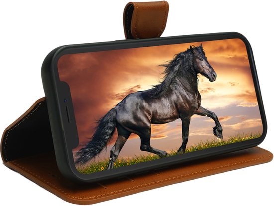 Coque iPhone 15 Bouletta BookCase en cuir - Cognac Brûlé
