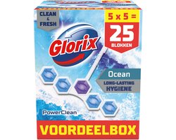 Glorix -WC blokjes - Ocean - 25 stuks - Voordeelverpakking